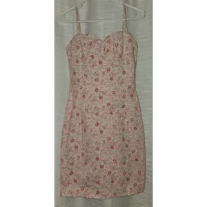 Lauren Ralph Lauren Pink Floral Coquette Cottagecore Sweetheart Dress Size 4 NWT